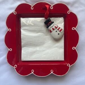 napkin holder with snowman weight